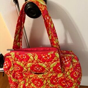Caboodles Red and Green Floral Tote Bag